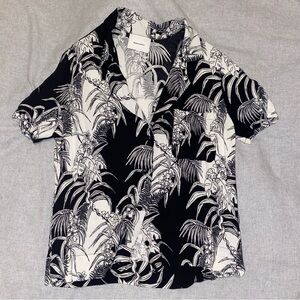 Reformation black and white Floral Print button down top
